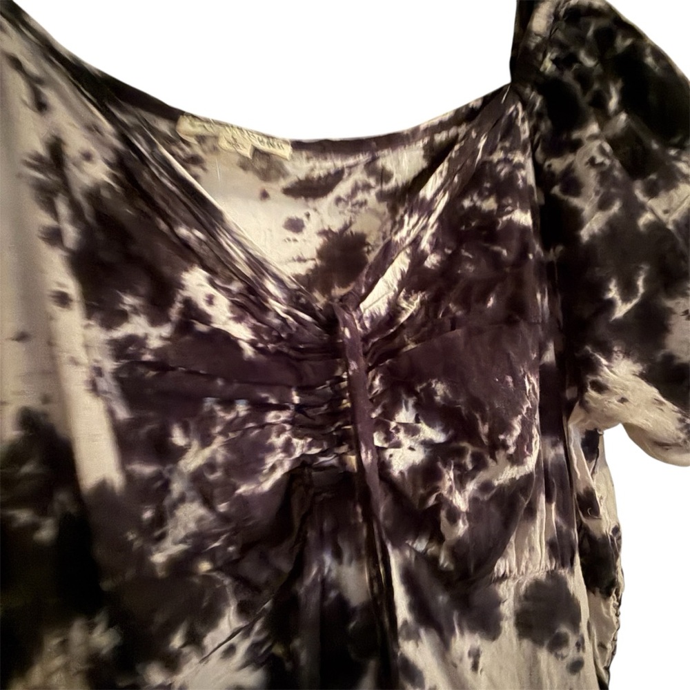 Earthbound TradingCo- 100% Cotton Tie Dye Black and White Maxi Dress- Size Large - Picture 3 of 15